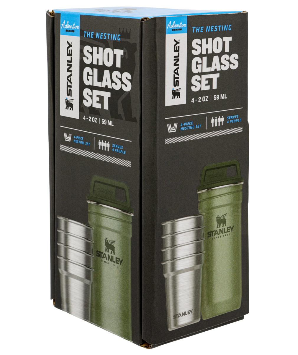 Stanley Flask & Shot glass set Hammertone Green 10-01883-034